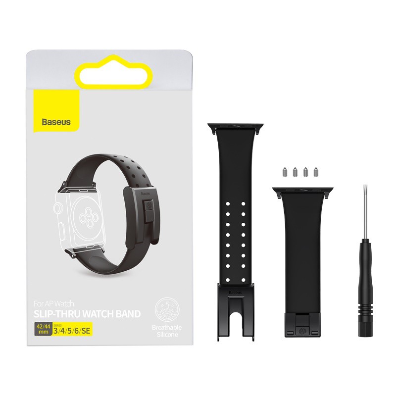 Baseus Slip Thru Watch Band Strap Soft Silicone Band For Apple Watch Series 3 4 5 6 SE Shopee Singapore