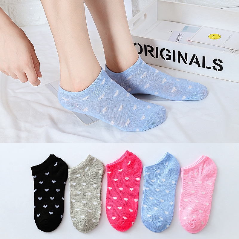 Candy Color Boat Socks Women's Love Shallow Mouth Invisible Korean ...
