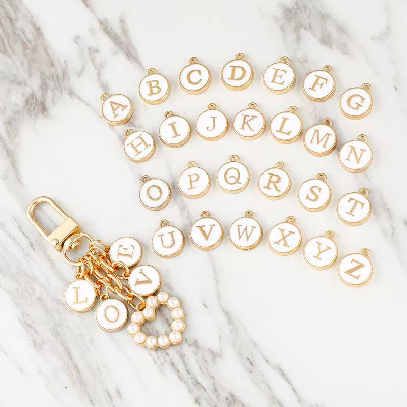 26pcs Rhinestone Alphabet Charms 10mm a-z Letter Slide Charm