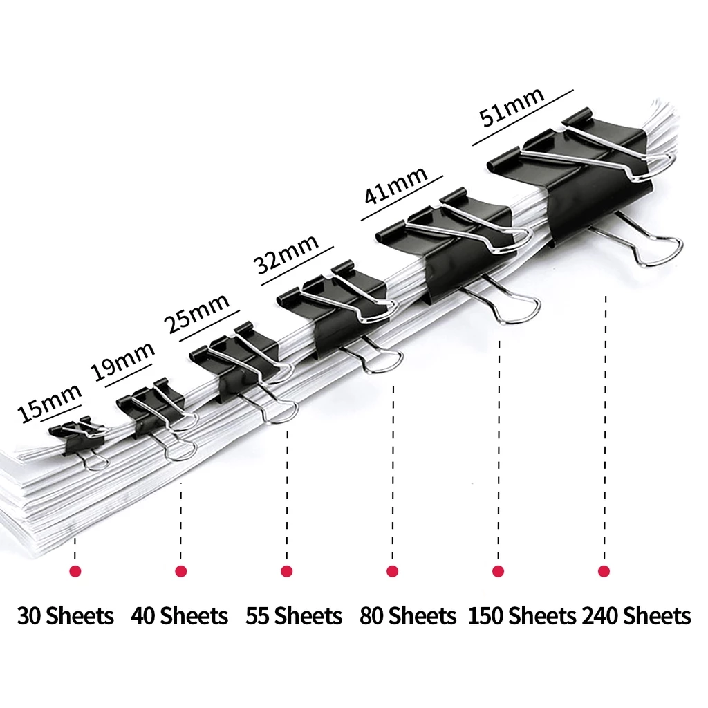 Deli Seri Klip Binder Binder Clip Series Hitam Black 12 Tube 0.4mm thickness E856 - Gambar 4