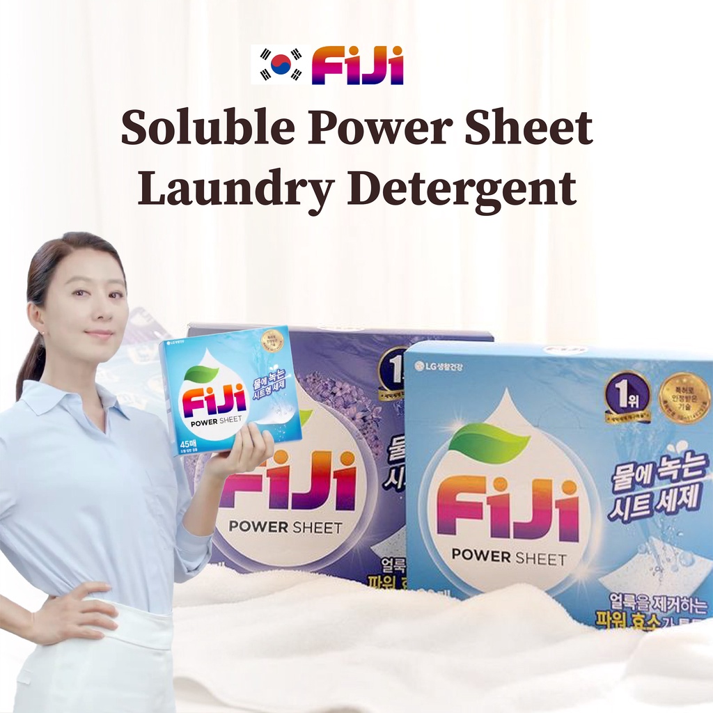 FIJI Pure Soluble Laundry Detergent Power Sheet 30s Made In Korea