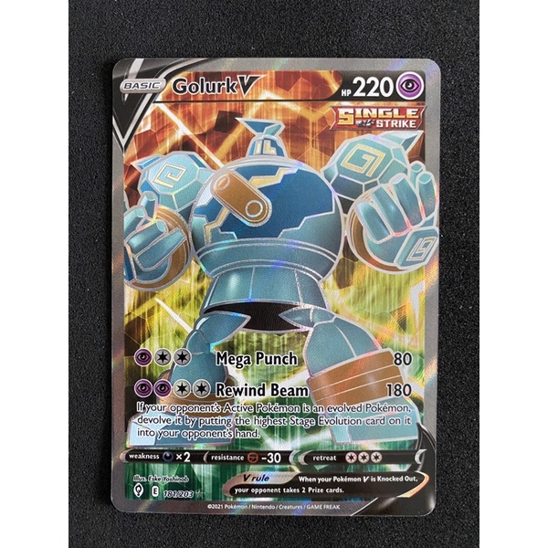 Pokemon TCG - Golurk V - 181/203 - Full Art Ultra Rare (NM) | Shopee ...