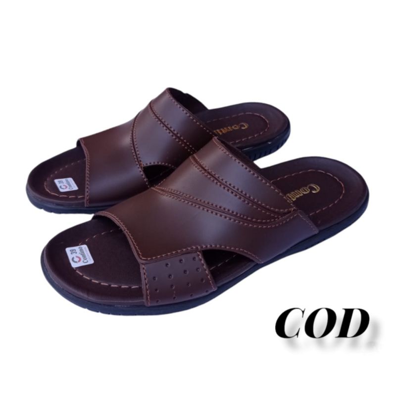 Men's Slop Sandals / Men's Slide Sandals / Men's Lightweight Leather ...