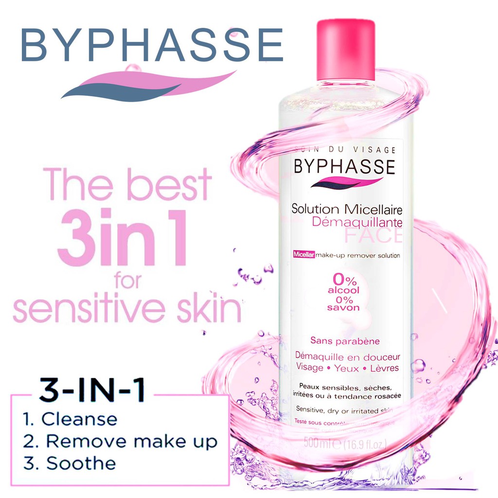 Byphasse Micellar Make-Up Remover Solution 500ml. As good as Sensibio ...