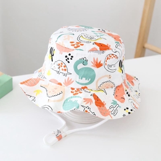 New Summer Baby Boys Girls Cartoon Print Bucket Hats Cute Toddler Sun Hat  Cap