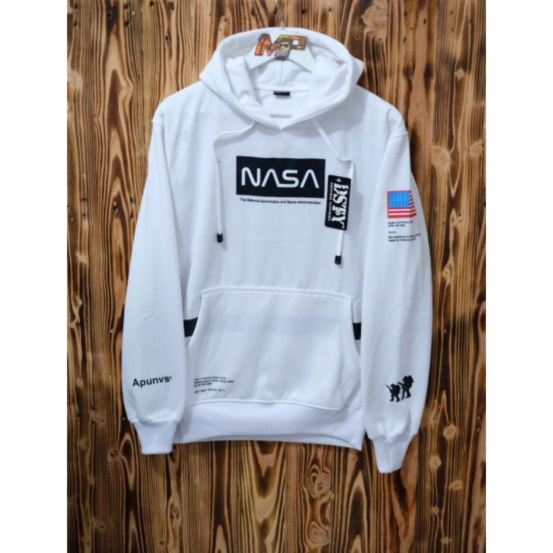 Sweater Hoodie Nasa APPE Sweater Hoodie Nasa Flag Motif Thick Material Shopee Singapore