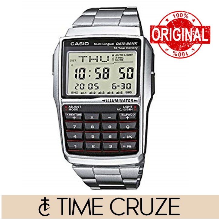 [Time Cruze] Casio DBC-32 Data Bank Illuminator Stainless Steel Digital ...