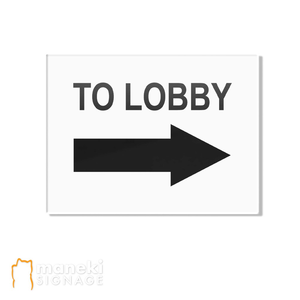 Acrylic To Lobby Right Arrow Sign | Shopee Singapore