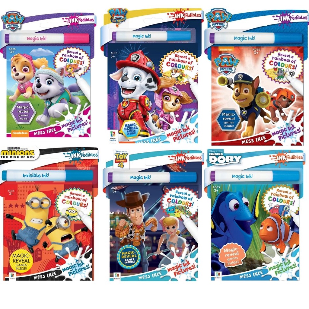 Inkredibles Magic Ink Pictures :Paw Patrol Pink/Toy story/Minions ...