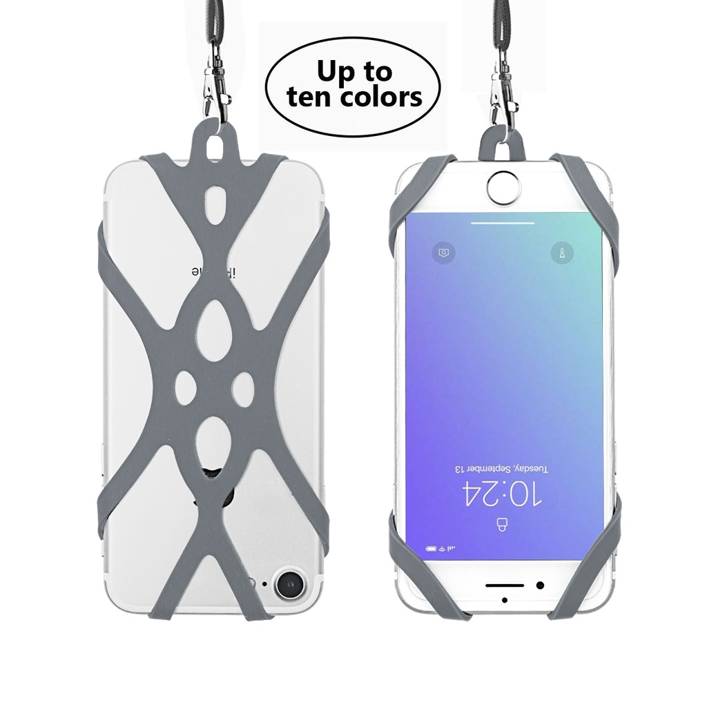 Rocontrip Cell Phone Lanyard Universal Neck Phone Holder w/ Card Pocket and  Silicone Neck Strap Compatible with Most Smartphones