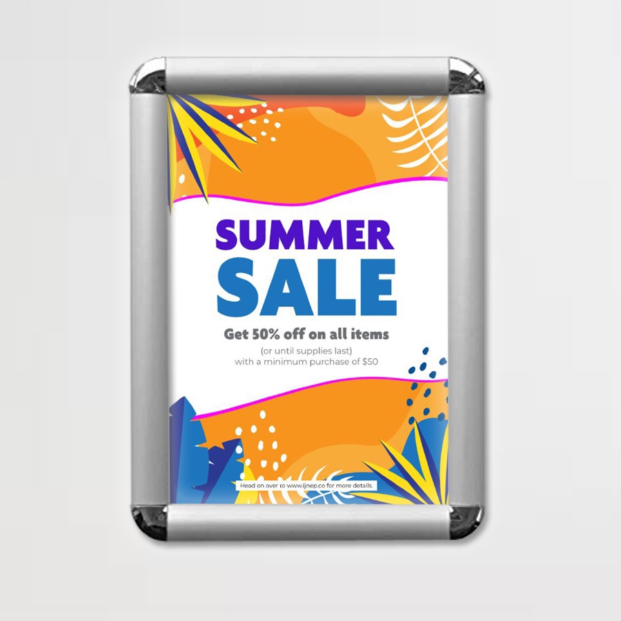 Aluminum Poster Snap Frame PLR 25 (A5/A4/A3/A2) Wall Mounted option ...