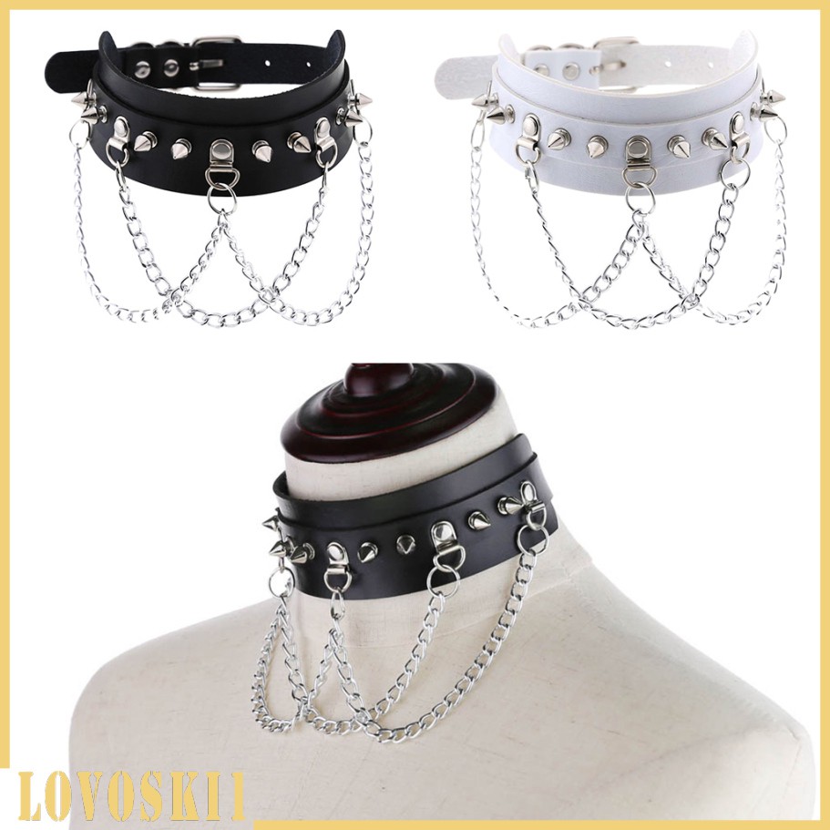 White on sale leather choker