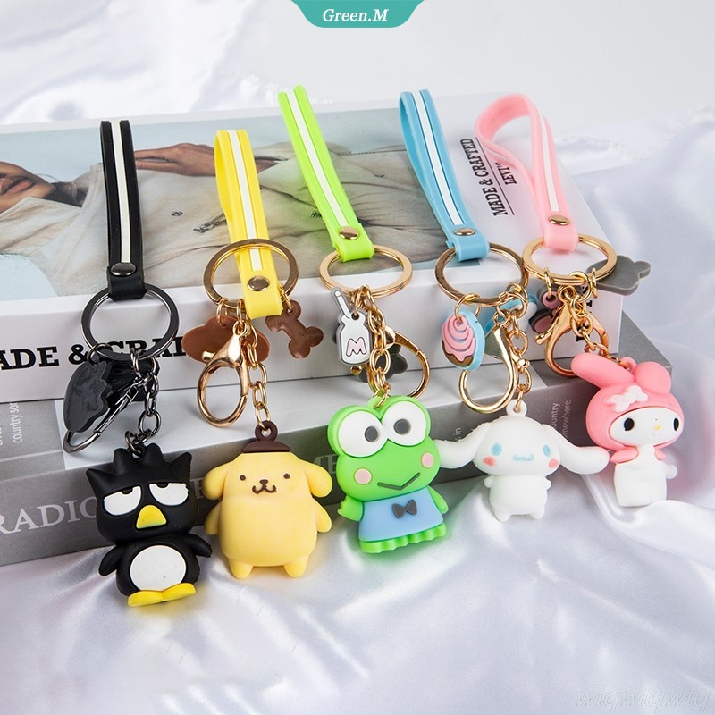 Kawaii Sanrio Plushie Keychain My Melody Cinnamoroll Kuromi Plush Pendant Purin Dog Keychain