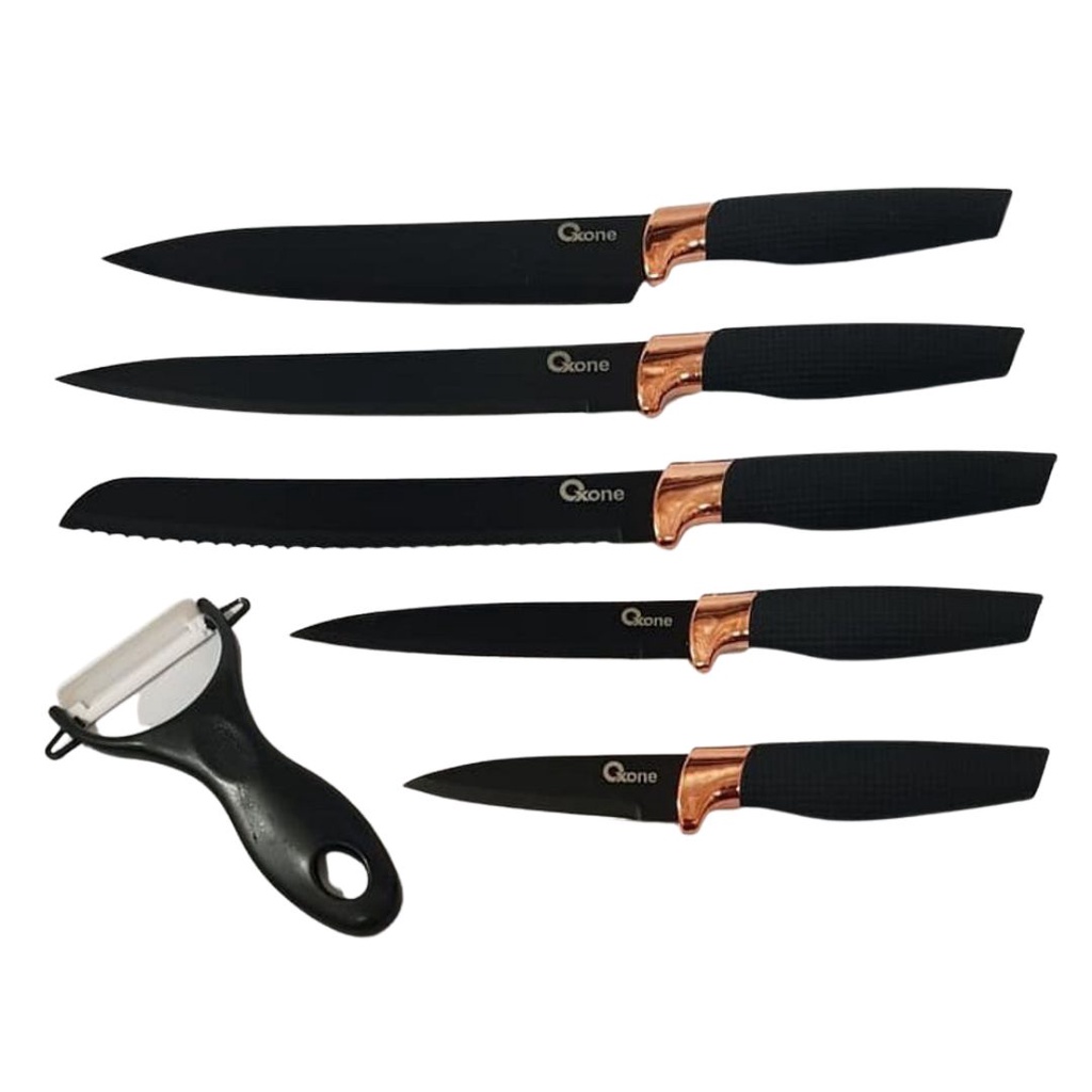 Oxone OX609N Set Pisau Dapur Dengan Pengupas Buah Stainless - Gambar 2