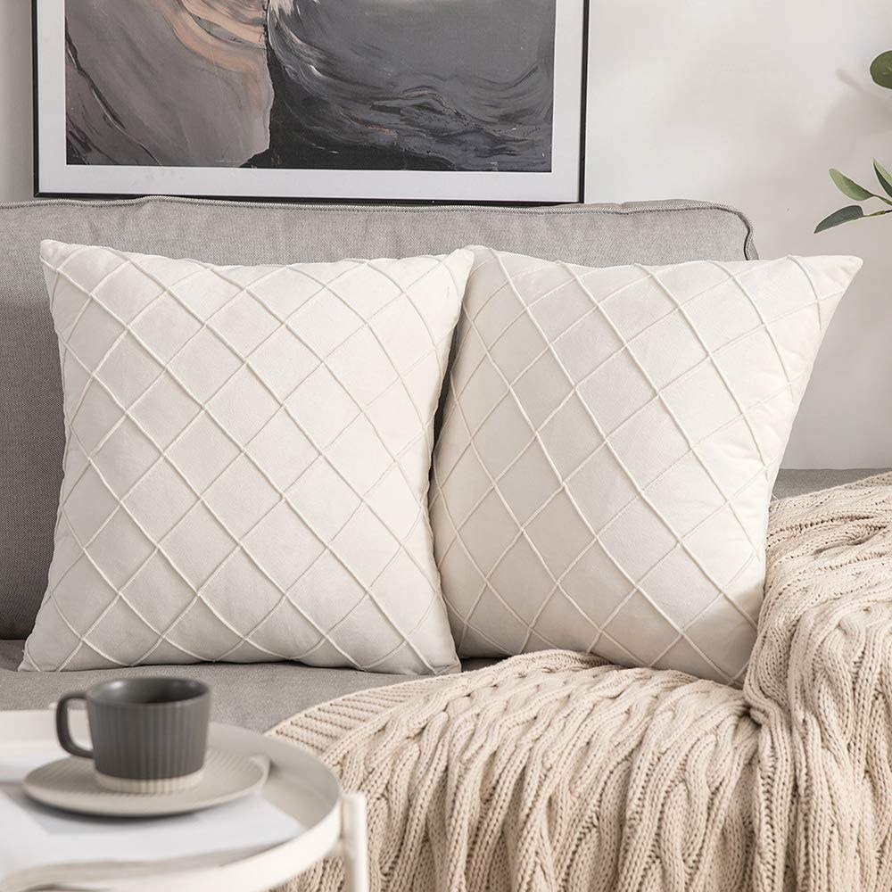 Velvet Throw sofa pillow cover Square Soft Solid Pillow case Cream White Couch Pillows Cushion Covers for Living Room Shopee Singapore