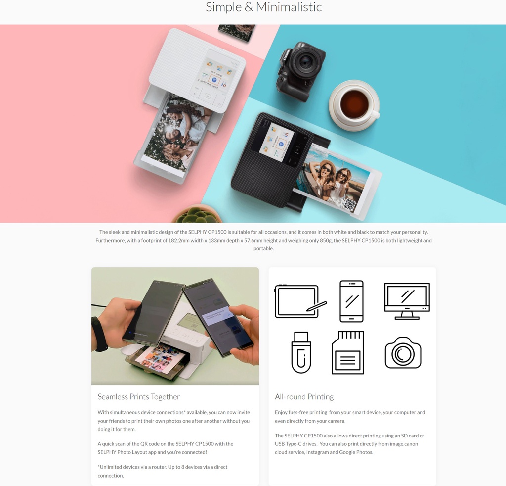 Canon SELPHY CP1500 Compact Photo Printer | Shopee Singapore