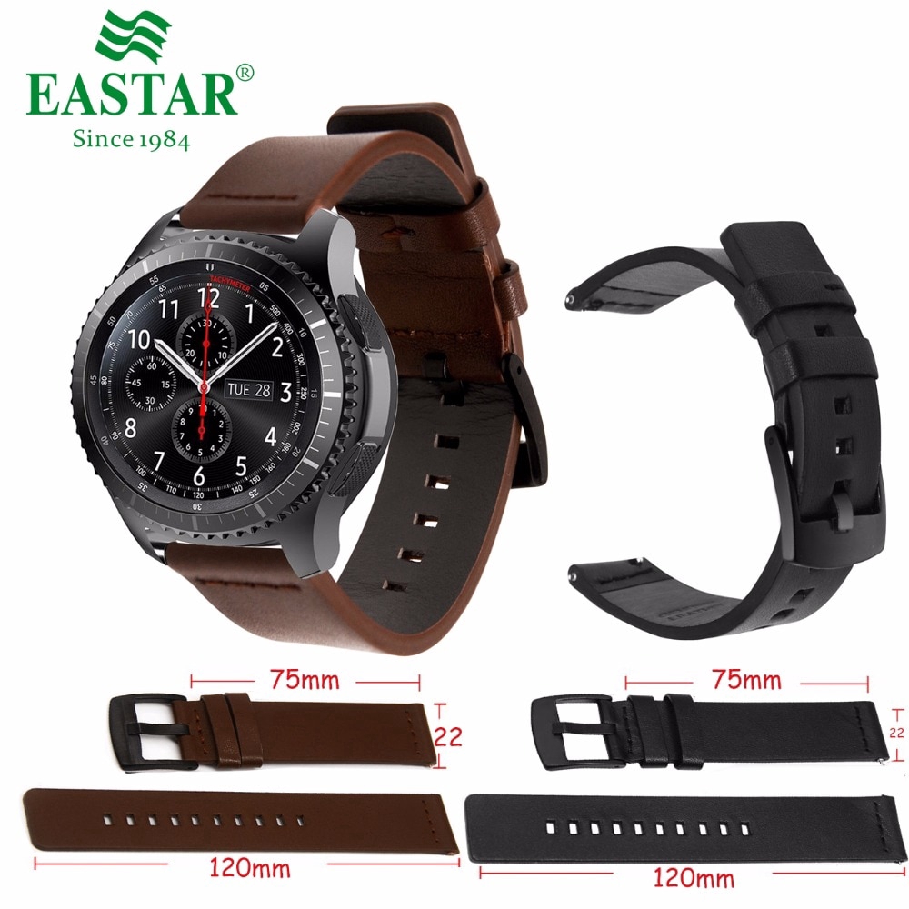 22mm Genuine Classic Leather Strap For Samsung Gear S3 Band Frontier Strap Classic galaxy watch active 46mm Shopee Singapore