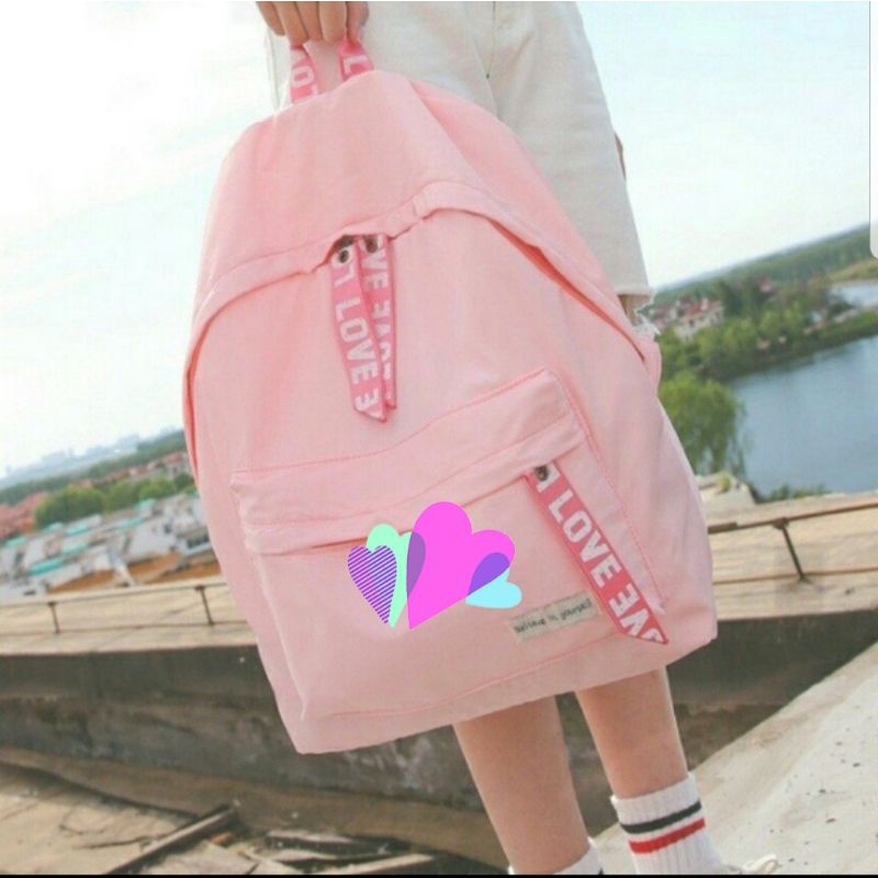 LOVE Backpack Pink Shopee Singapore