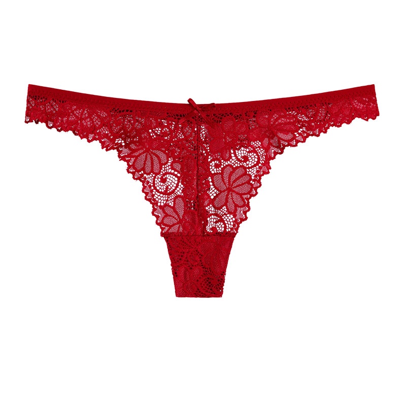 Womens Hollow Sexy Lace Thong Seamless Panties Low-waist G-String ...