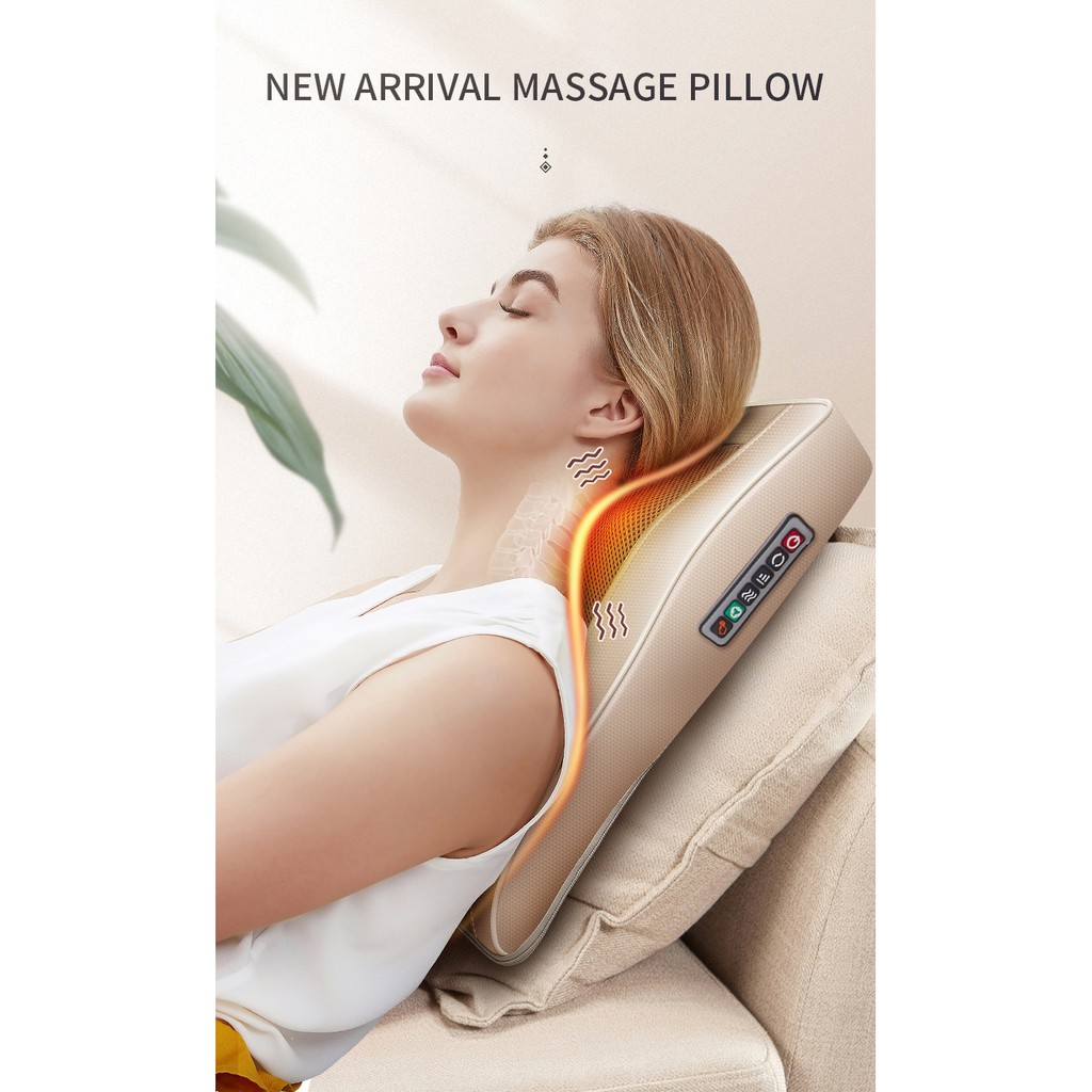 💕local Seller 💕 Jinkairui Neck Massager Electric Massage Pillow For Back Waist Kneading 4017