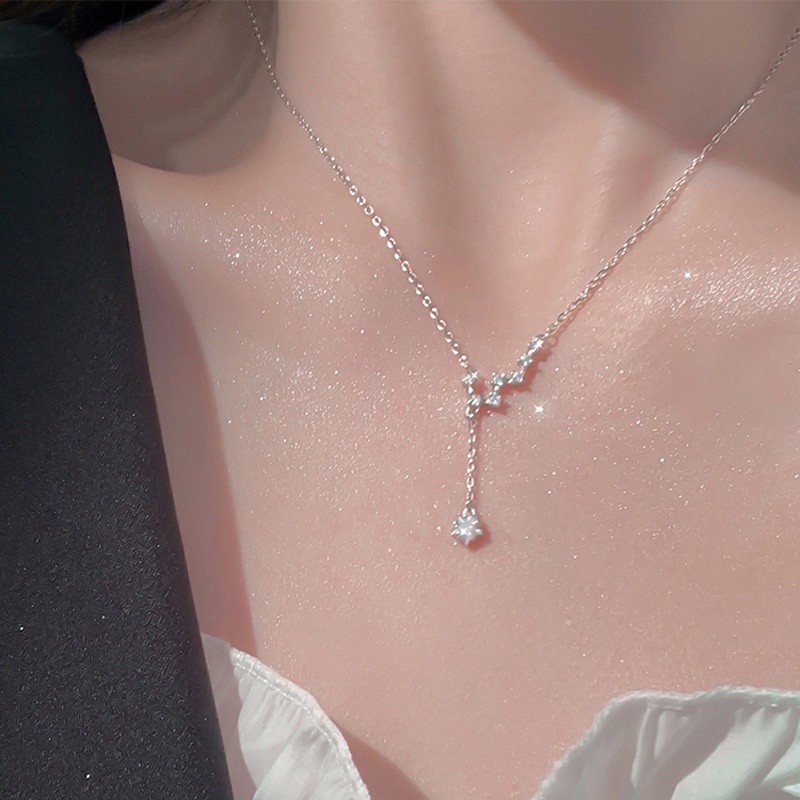 Fashion Jewelry Charm Women Korean Alloy Crystal Tassel Star Big Dipper Necklace