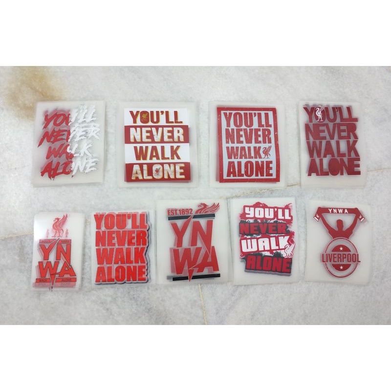 LIVERPOOL YNWA A7 size Iron On sticker 利物浦 你永远不会独行烫印贴纸 | Shopee Singapore