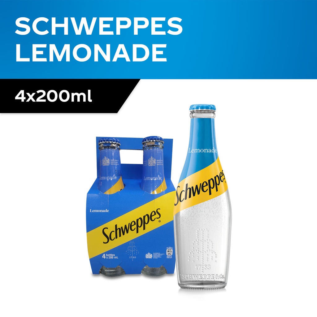 Schweppes Lemonade Glass Bottle Multipack (4 x 200ml) Shopee Singapore