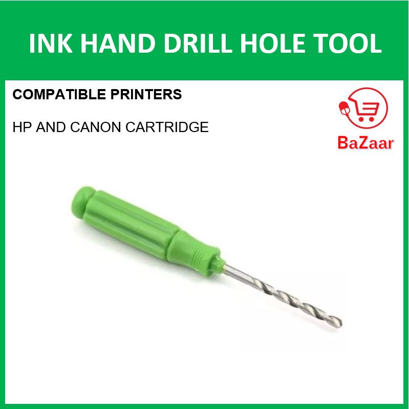 Ink Hand Drill Toll Hole Fitting Printer Accessories Hand Drill for Cartridges (Canon & HP