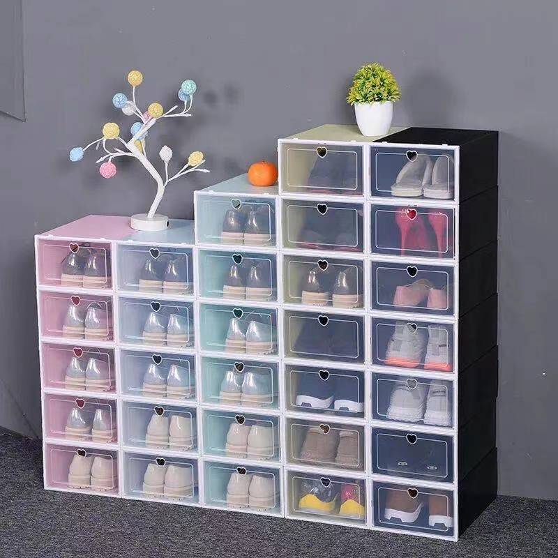 Transparent Plastic Shoe Cabinet Drawer Stackable Shoe Box Household 