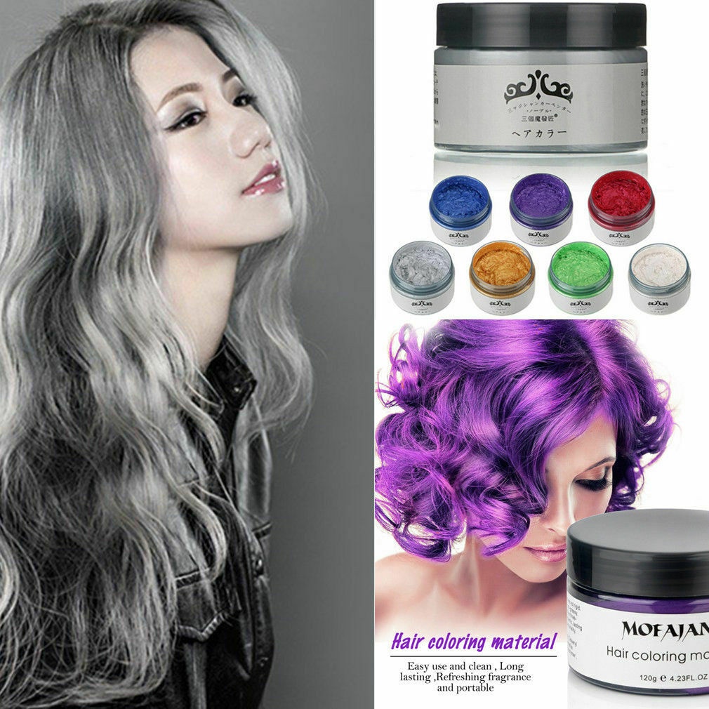 Mofajang DIY Hair Wax Hair Style Mud Cream Temporary Modeling 7 Colors