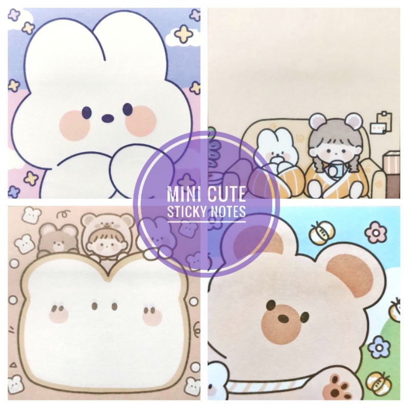 Mini post its sticky notes cute cartoon animal themed shopee singapore