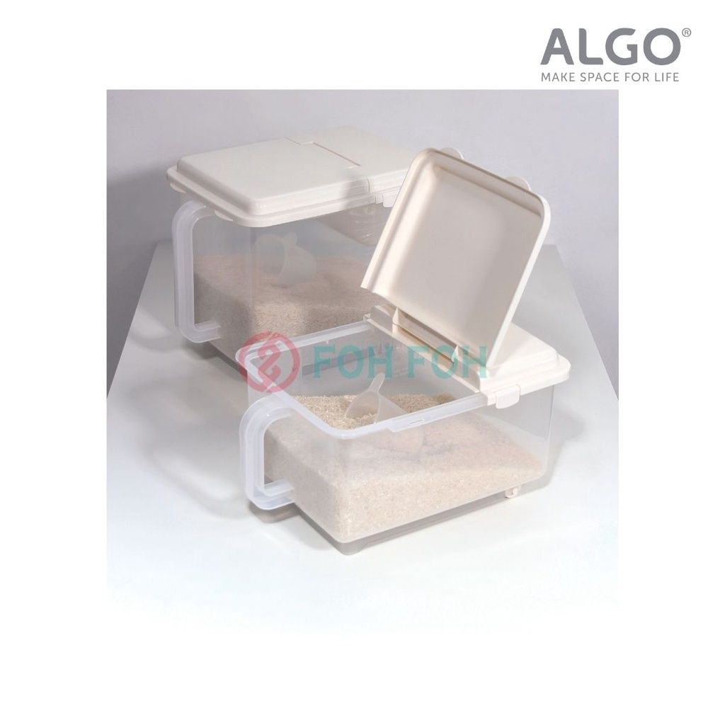 Algo Clip Lock BPA Free Rice Container Rice Stocker with Measuring Cup ...