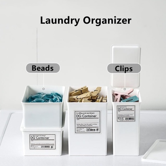 Japanese Laundry Detergent Powder Clips Storage Box with Lid with