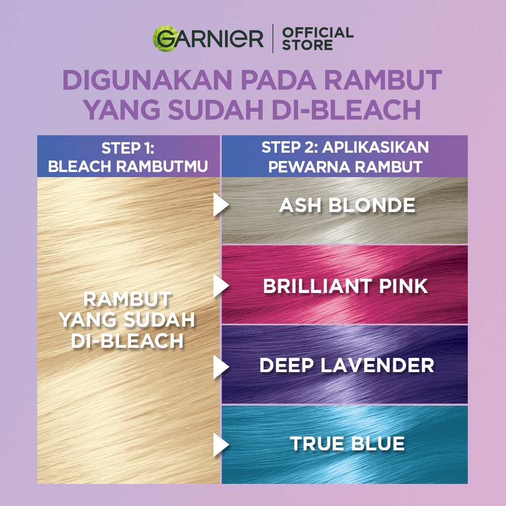 Garnier Hair Colour Sachet Warna Pastel Ash Blonde Blue Pink Color Naturals Express Hair Color - 40ml Cat Rambut Pewarna Rambut Permanen - Gambar 3