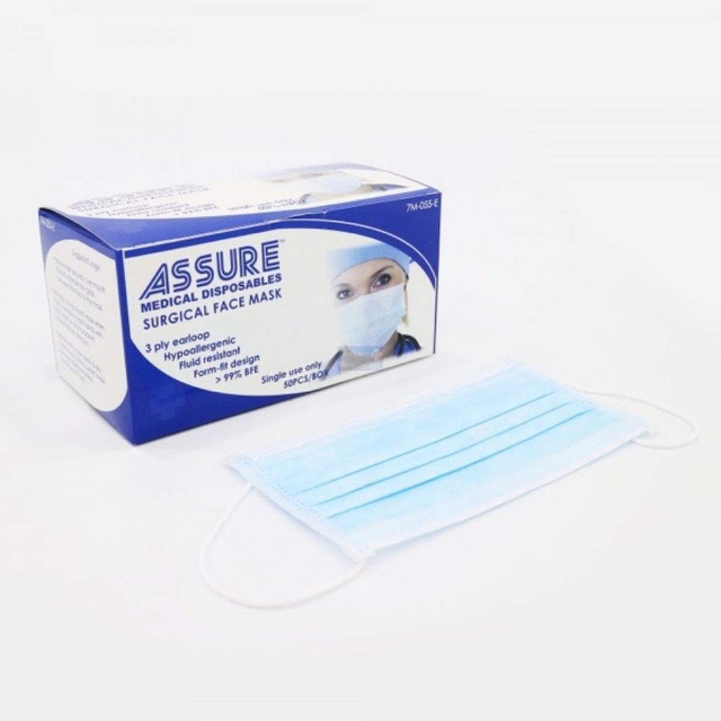 ASSURE Surgical Face Mask, 3-Ply Earloop, 50 Pcs/Box Adult / Child ...