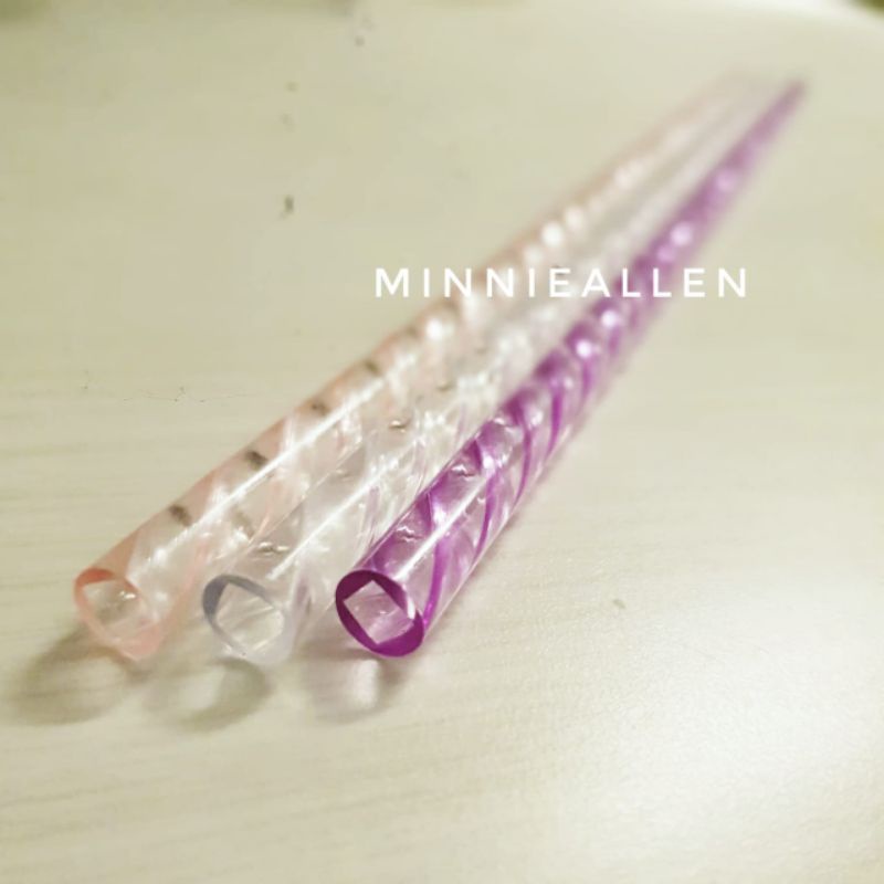 Reusable Plastic Crystal Straws 28cm Unbreakable Hard Straw Venti