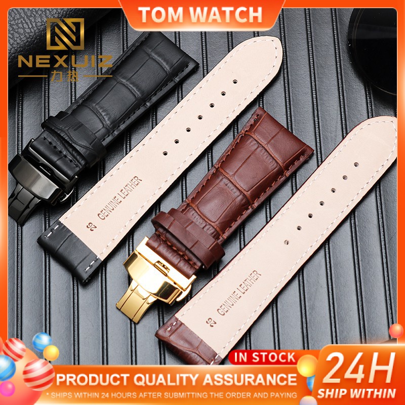 Gold leather clearance watch band