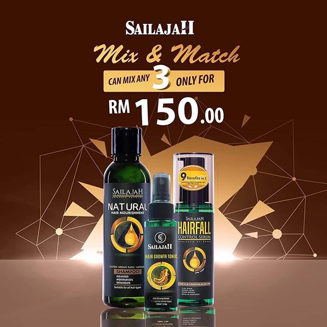 SAILAJAH HAIR CARE PRODUCT SHAMPOO,SERUM,TONIC Thinning hair Hair loss due to breakage Shopee