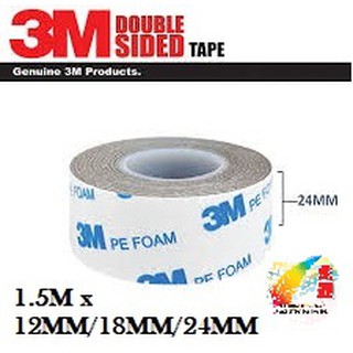 3M Heavy Duty Double Sided Foam Tape 12mm/18mm/24mm X 1.5M