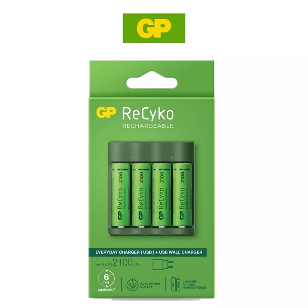 GP ReCyko Battery 4 AA Rechargeable 2100mAh Everyday Charger Shopee