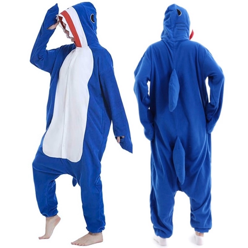 Shark Sea Ocean Animal Character Overall Kigurumi Onesie Pajamas ...