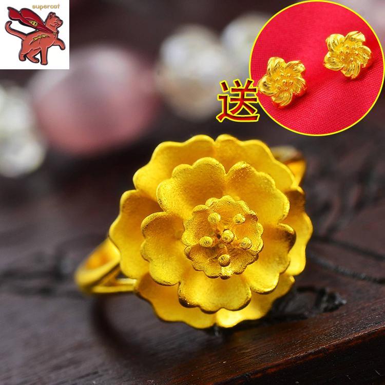 Gold ring with flower sale