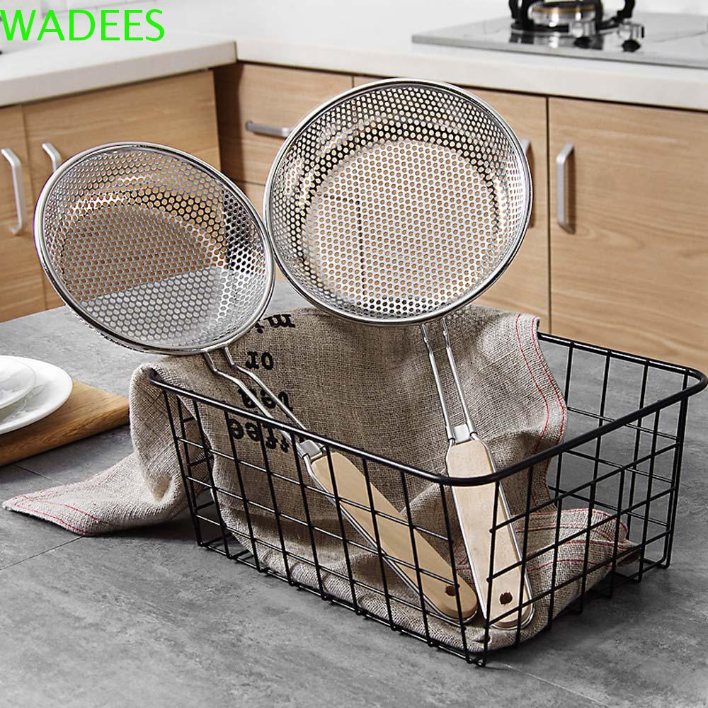 WADEES Strainer Stainless Steel Handheld Long Handle Skimmer Grid Scoop