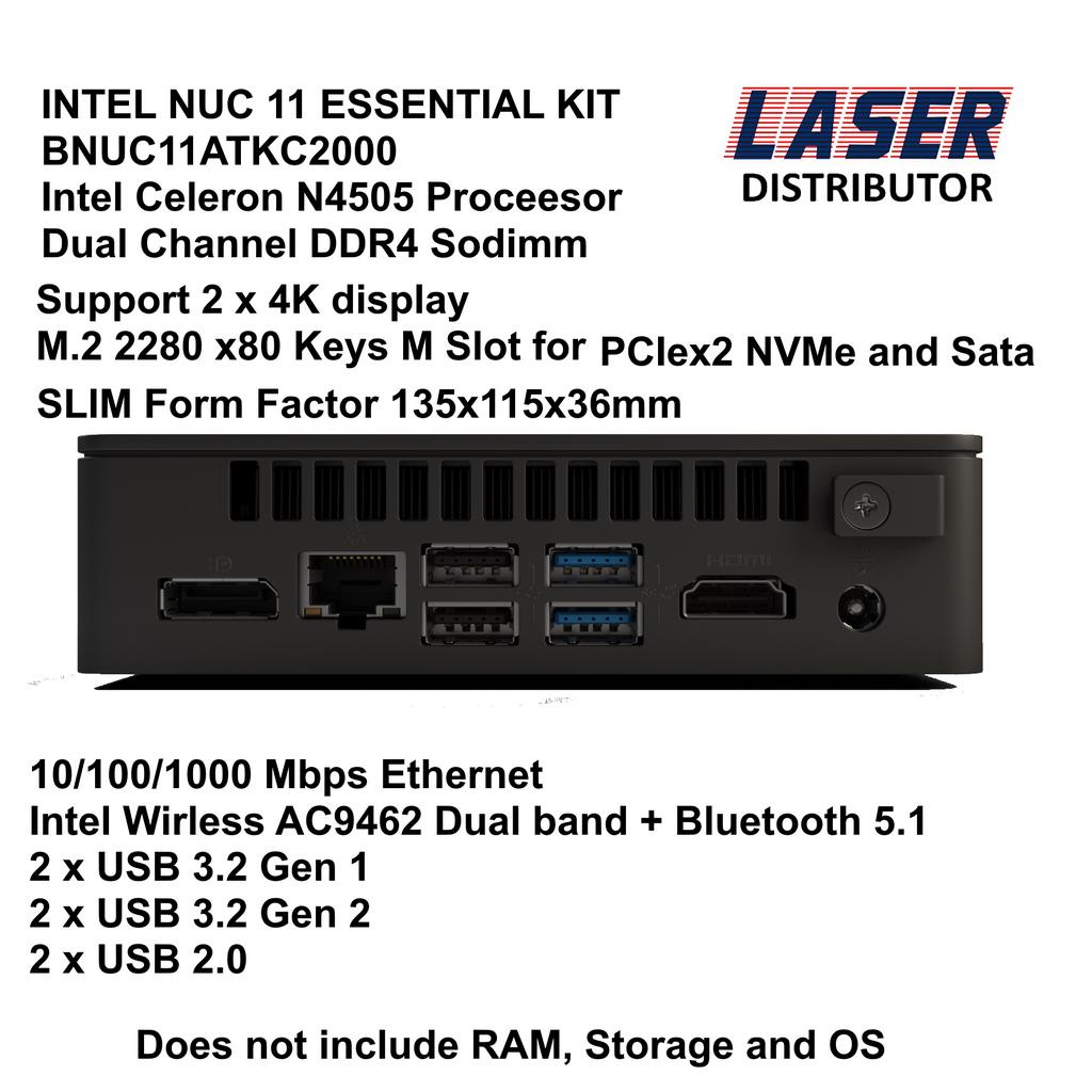 Intel NUC 11 Essential Mini PC Bare Bone Kit - BNUC11ATKC2000 | Shopee ...