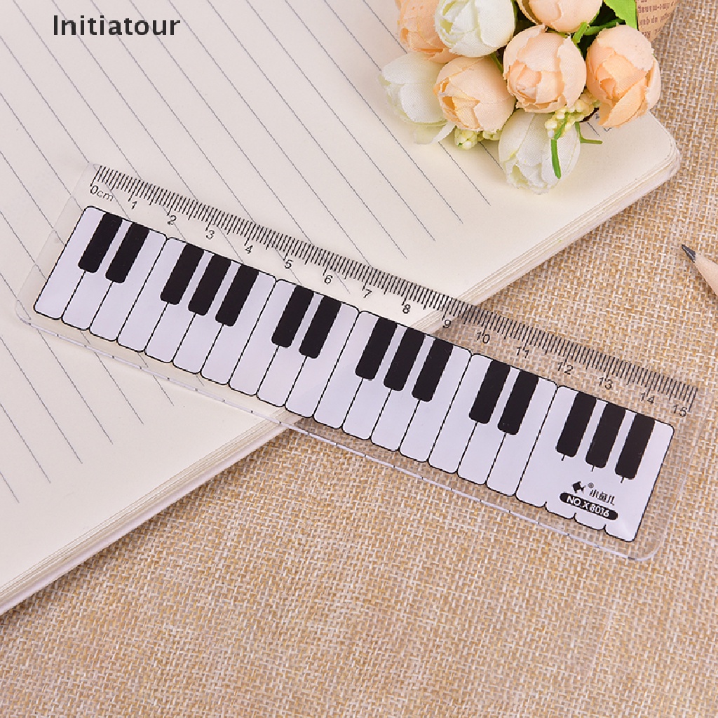[Initiatour] Creative Piano Keyboard Ruler 15cm 6in Musical Terms Black