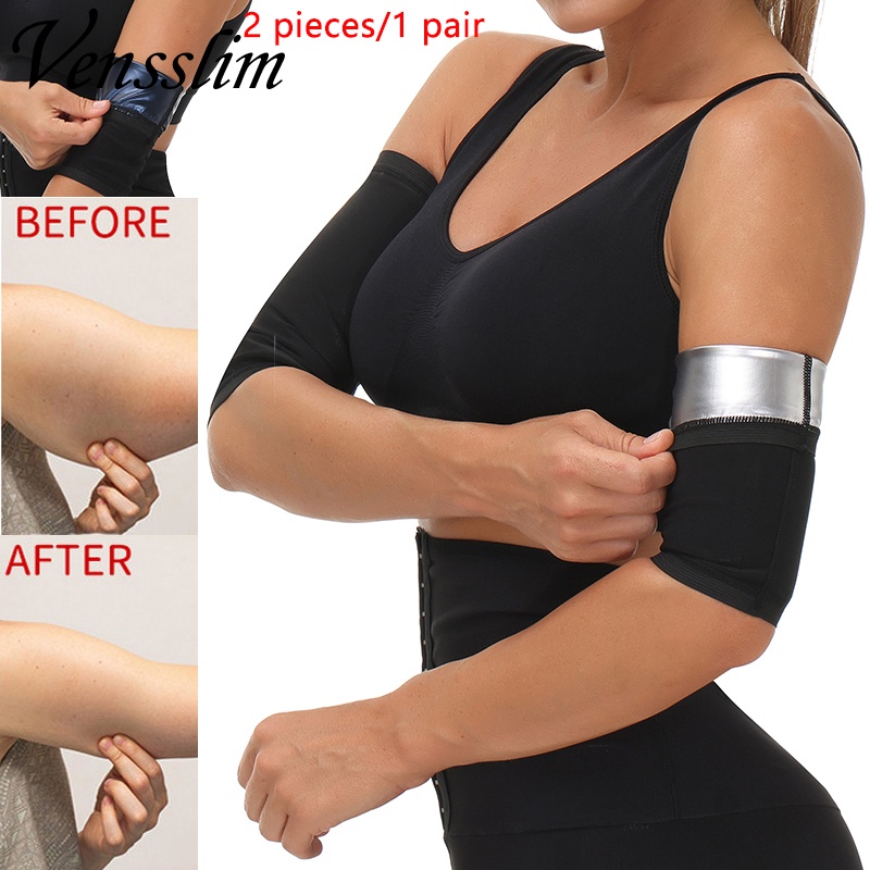 Sweat Arm Bands Trimmer for Women Sauna Arms Slimmer Shaper Compression  Sleeves Wraps Lose Fat Adjustable Trainer