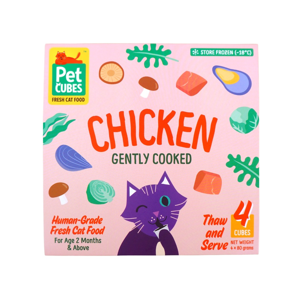 PetCubes Gently Cooked Frozen Cat Food - Chicken 1.28 KG | Shopee Singapore