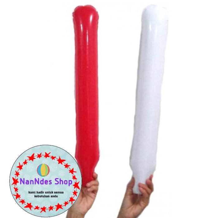 MERAH Red and White Clapping Balloons Long PVC Supporter Balloon/s ...