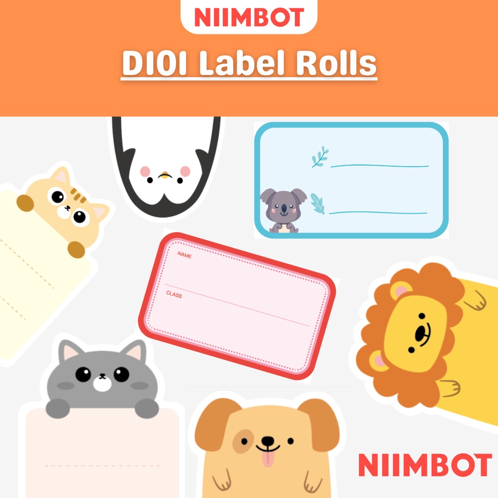 Niimbot Portable Label Printer Sticker Maker D101 Label Rolls (White ...
