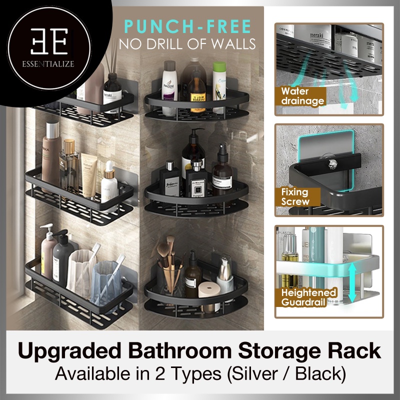 [SG SELLER] Bathroom Rack Bathroom Storage Rectangle Triangle Hair
